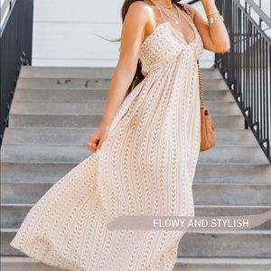 Magnolia Boutique Daydream Tie Back Halter Printed Maxi